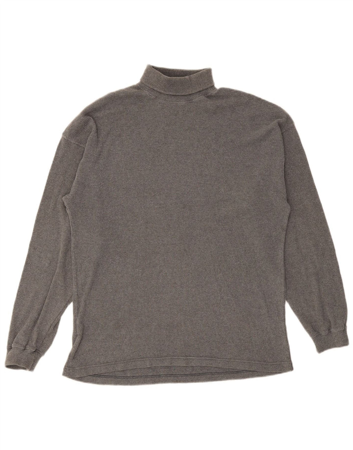 Marks & Spencer Top da uomo con collo alto a maniche lunghe in cotone grigio piccolo