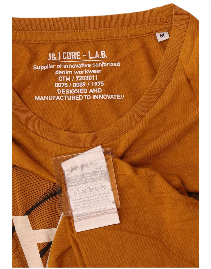 JACK & JONES Herren Grafik-T-Shirt-Oberteil aus mittelgelber Baumwolle