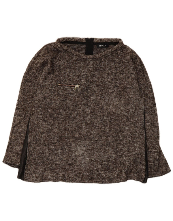 Max & Co. Womens Top Long Sleeve UK 12 Medium Brown Flecked