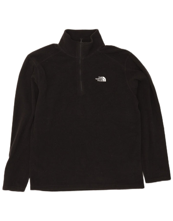 The North Face Mens Zip Neck Fleece Jumper Small Black Polyester
