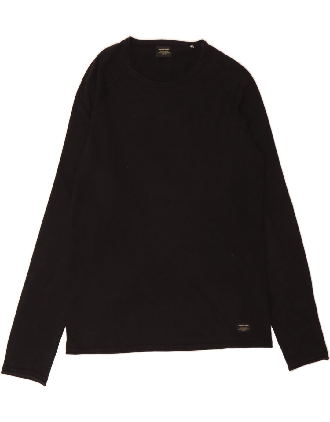 JACK & JONES Mens Top Long Sleeve Medium Black Cotton Vintage Jack & Jones and Second-Hand Jack & Jones from Messina Hembry 