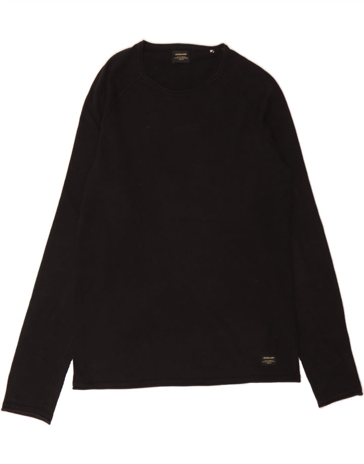 JACK & JONES Mens Top Long Sleeve Medium Black Cotton Vintage Jack & Jones and Second-Hand Jack & Jones from Messina Hembry 