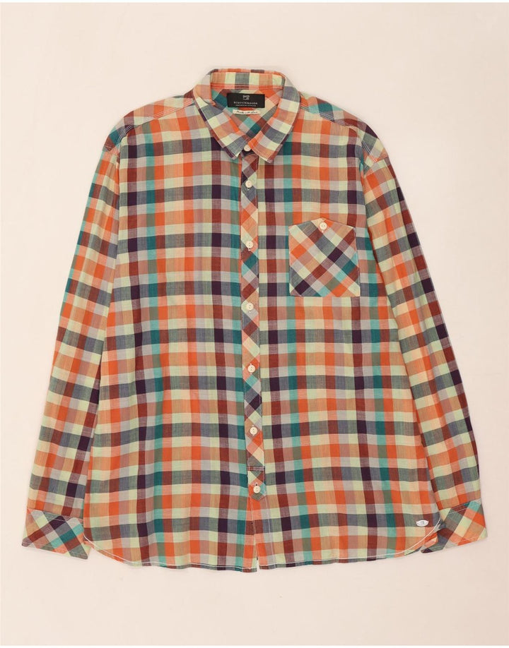 Scotch & Soda Herrenhemd 2XL Mehrfarbig kariert aus Baumwolle
