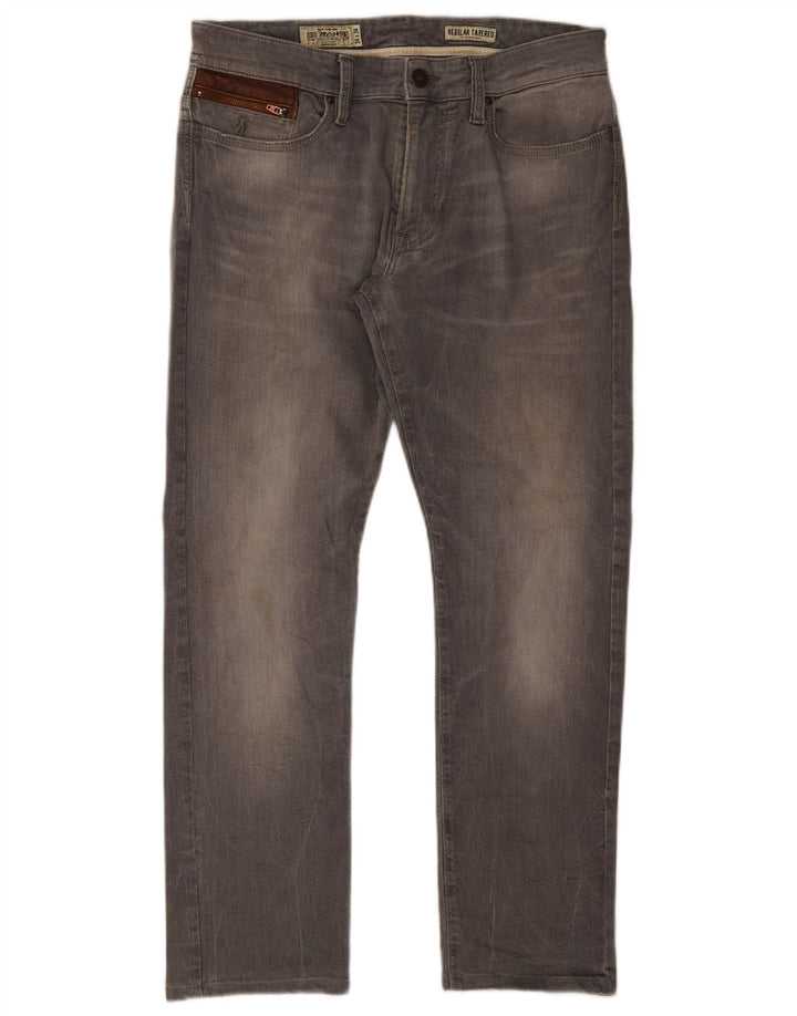 Marlboro Classics Mens Regular Tapered Jeans W34 L30 Grey