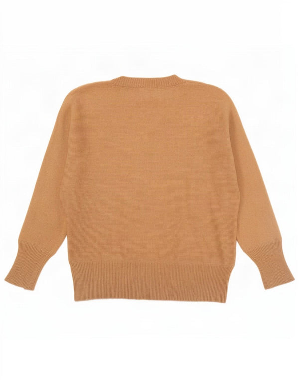 Massimo Dutti Γυναικείο πουλόβερ με λαιμόκοψη με V λαιμόκοψη UK 14 μεσαίο μπεζ μαλλί