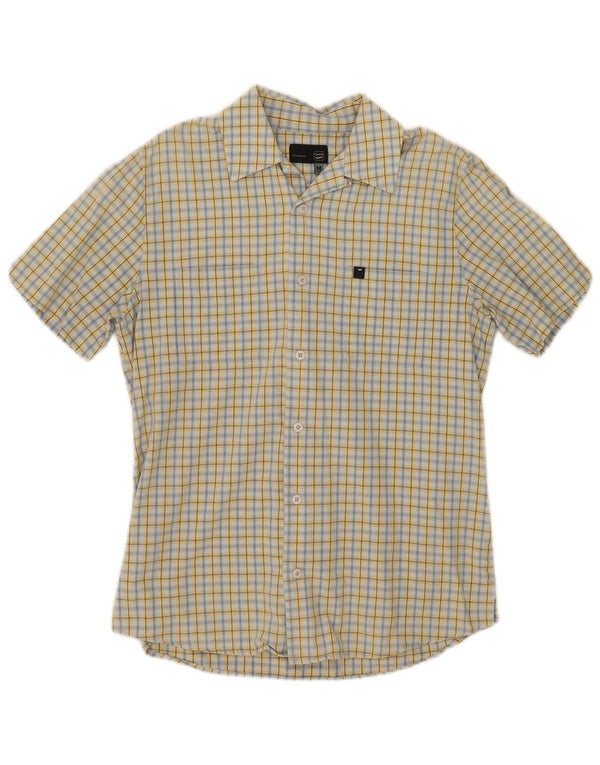 Gas Mens Short Sleeve Shirt Medium Yellow Check Cotton