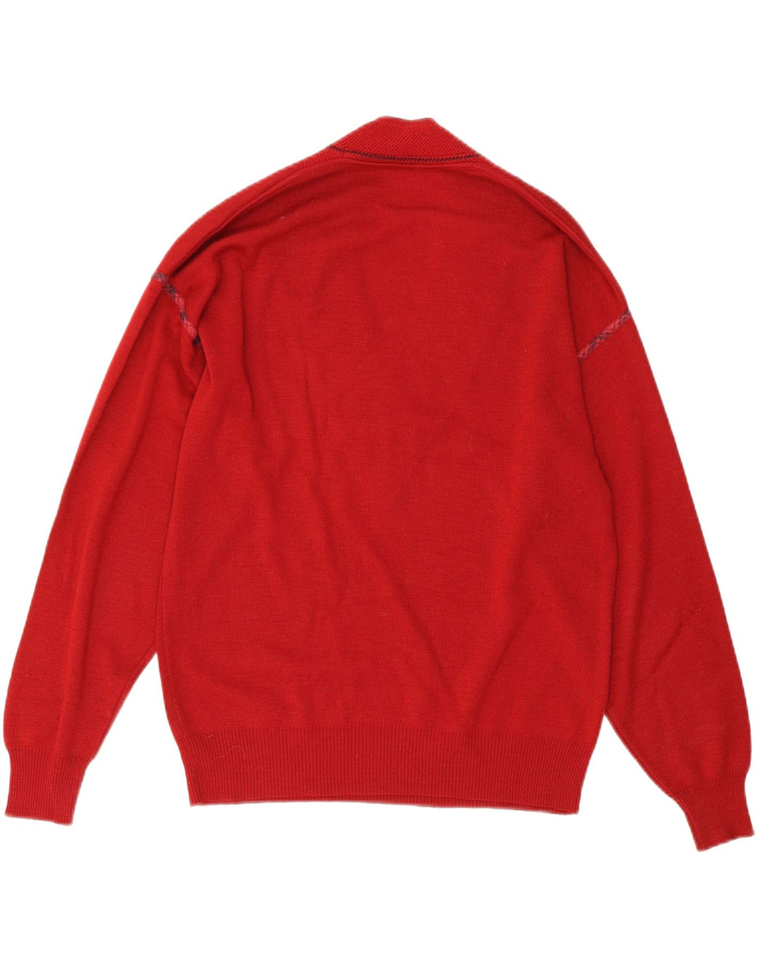Il Granchio Mens Graphic V-Neck Jumper Sweater Small Red Striped Wool