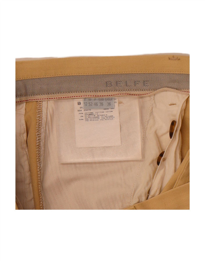 Calça chino reta masculina BELFE W36 L30 algodão bege
