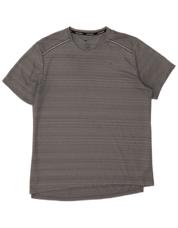 Nike Mens Dri Fit T-Shirt Top Large Grey Polyester