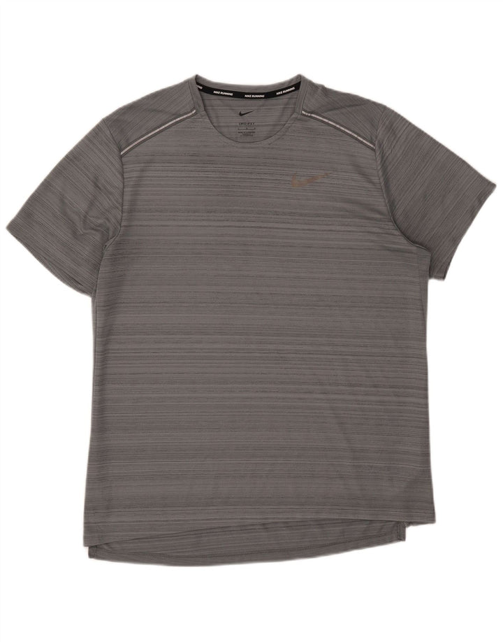 Мужская футболка Nike Dri Fit, большой серый полиэстер