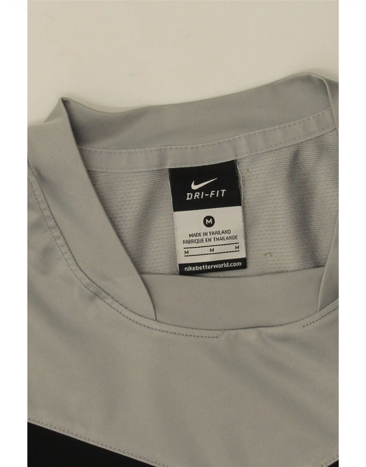 Мужская футболка Nike Dri Fit, средний серый цвет, полиэстер с цветными блоками