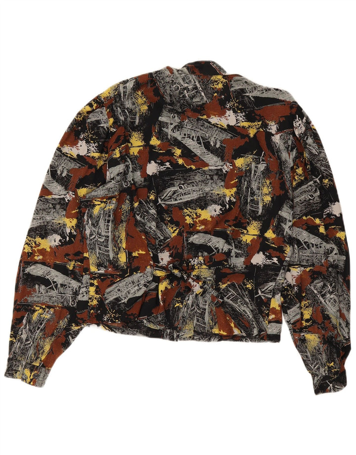 Vintage Womens Abstract Pattern Shirt Blouse UK 14 Medium Multicoloured