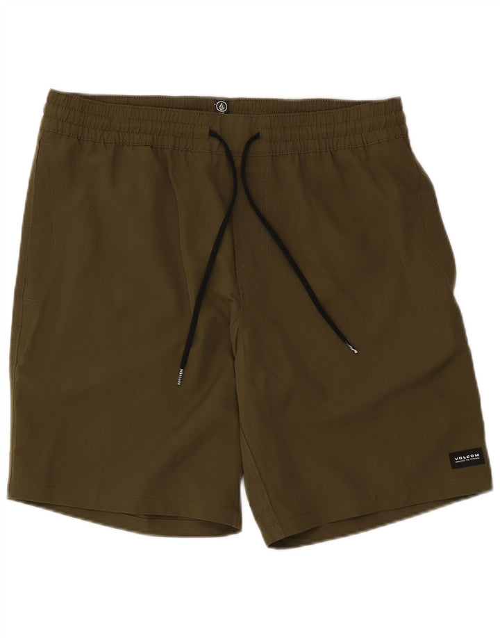 Shorts de natação masculino Volcom grande poliéster cáqui