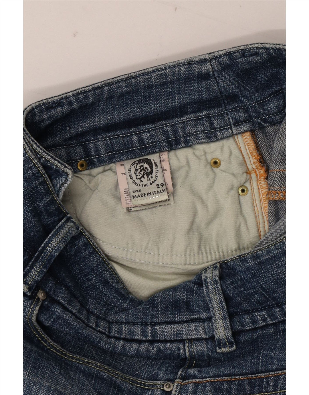 DIESEL Dame Straight Jeans W29 L30 Blå Bomuld