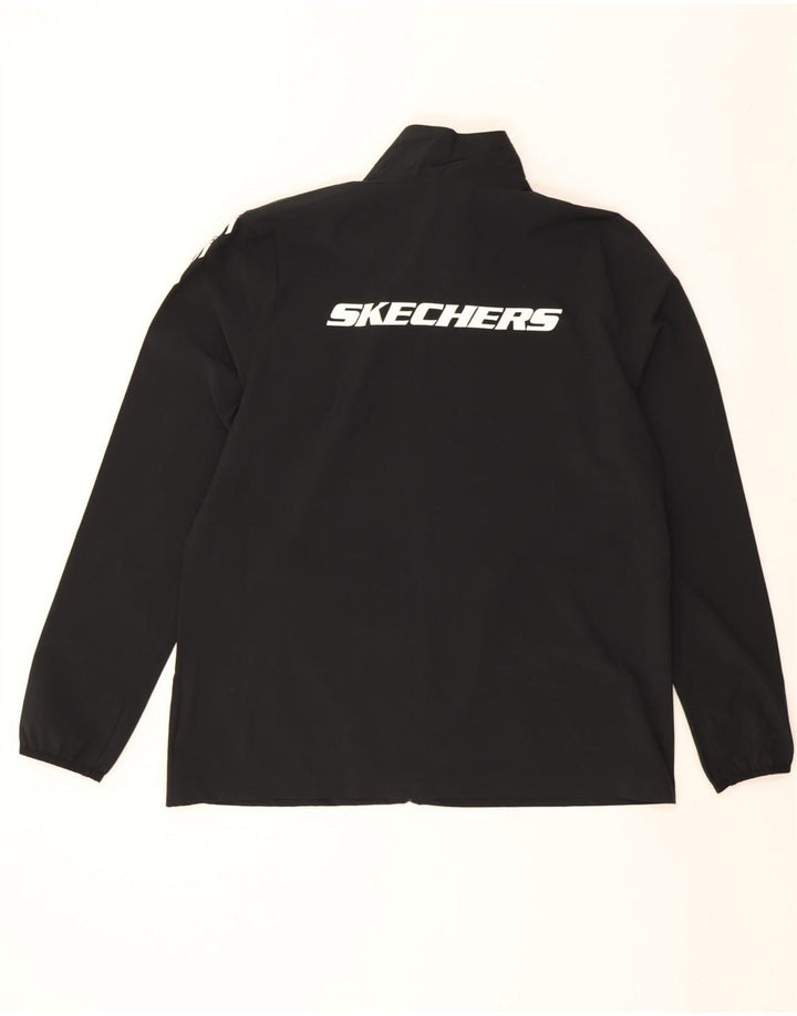 Giacca da ginnastica grafica da uomo Skechers grande in poliestere nero