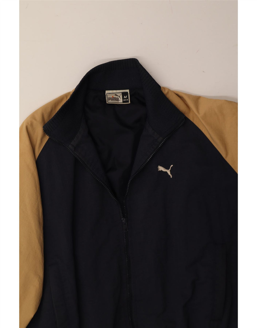 PUMA Mens Tracksuit Top Jacket Medium Navy Blue Colourblock
