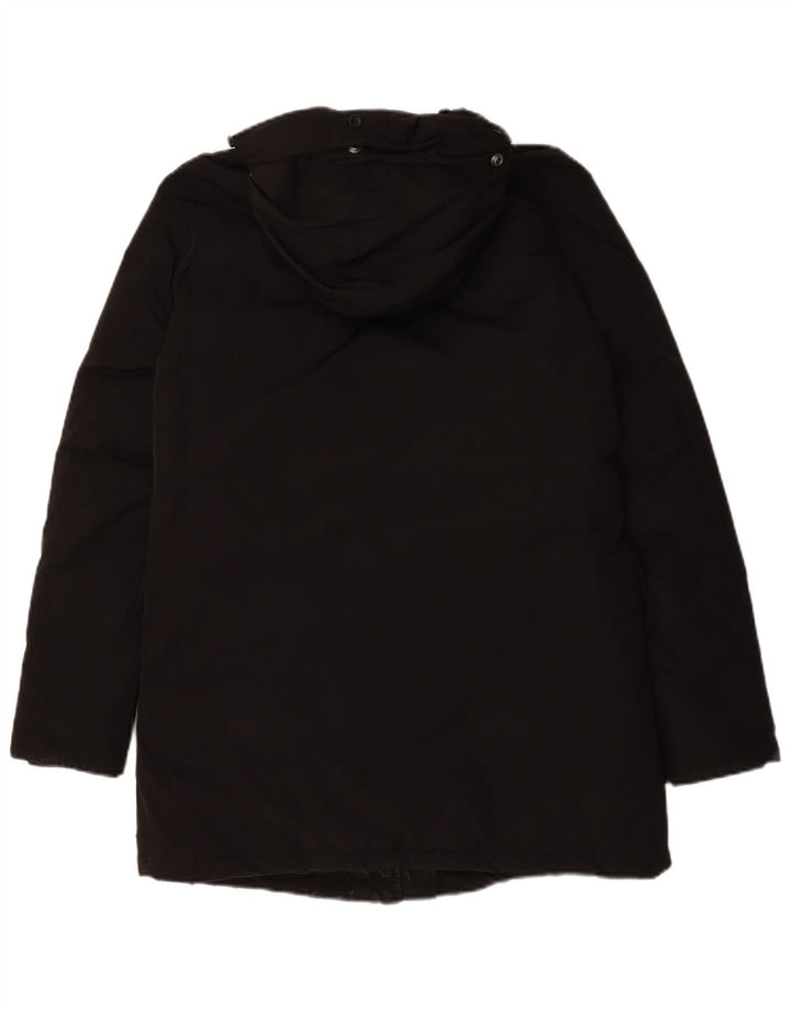 Maison Scotch Womens Hooded Padded Coat UK 14 Medium Black Polyester