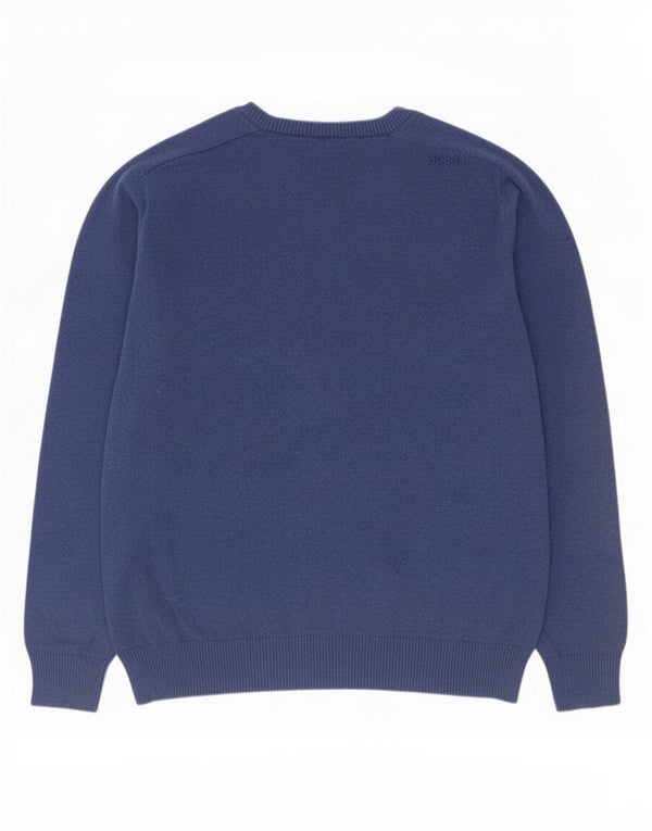 Suéter masculino Bench com decote em V XL algodão azul