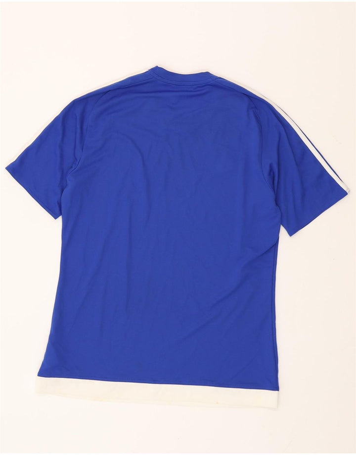 ADIDAS Mens Climalite T-Shirt Top Medium Blue Colourblock Polyester
