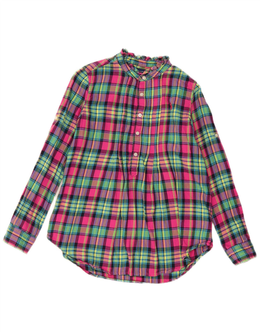 Ralph Lauren Pullover-Flanellhemd für Mädchen, 11–12 Jahre, mehrfarbige Baumwolle