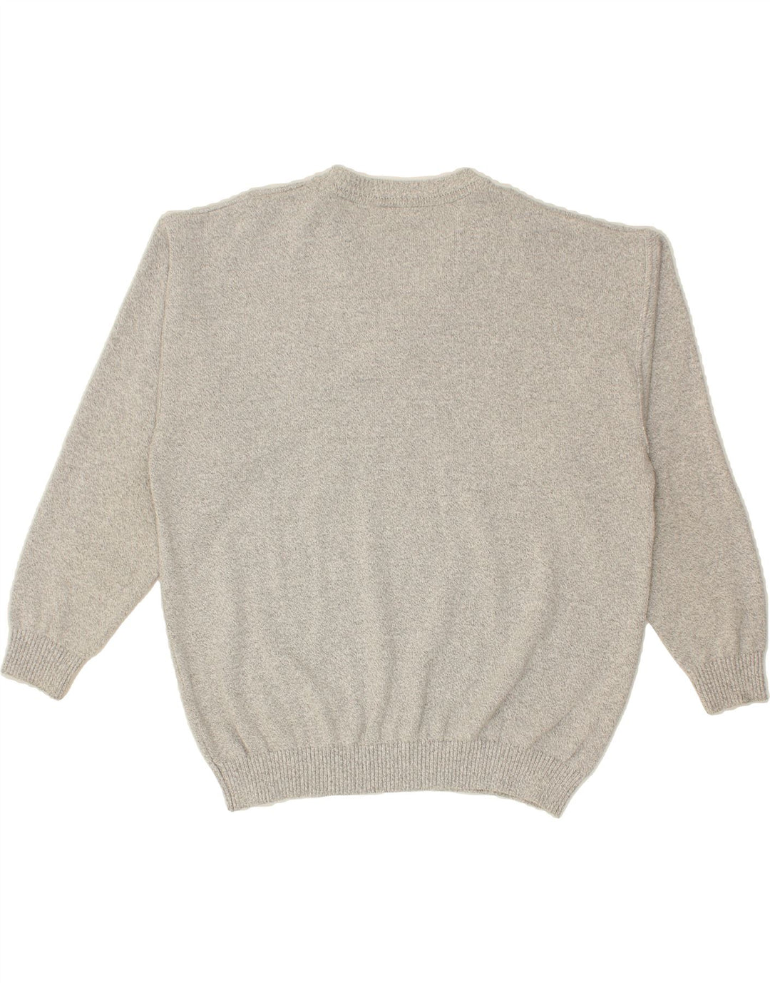 VINTAGE Mens V-Neck Jumper Sweater IT 56 XL Grey Flecked Cotton Vintage Vintage and Second-Hand Vintage from Messina Hembry 