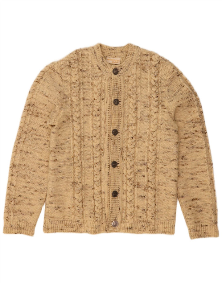 MOSCHEN MODELL Suéter cardigã feminino Trachten UE 50 3XL bege salpicado