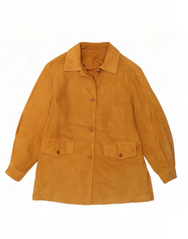 Piccini Womens Suede Jacket UK 14 Medium Beige Leather