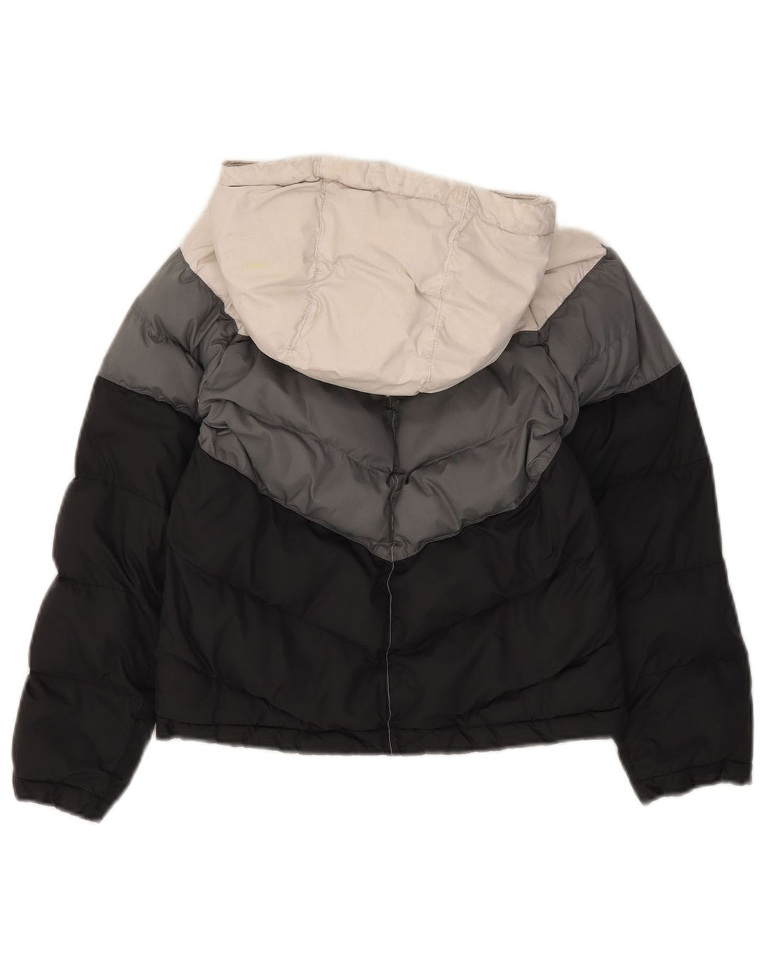 Nike Girls Hooded Padded Jacket 8-9 Years Small Multicoloured Colourblock