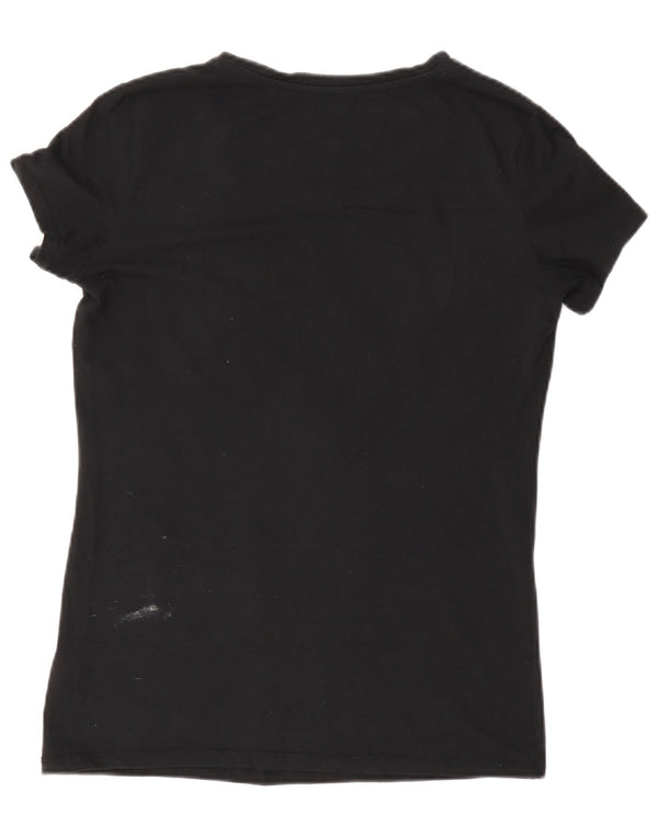 Guess T-shirt grafica da donna Top UK 16 Large Nero Cotone