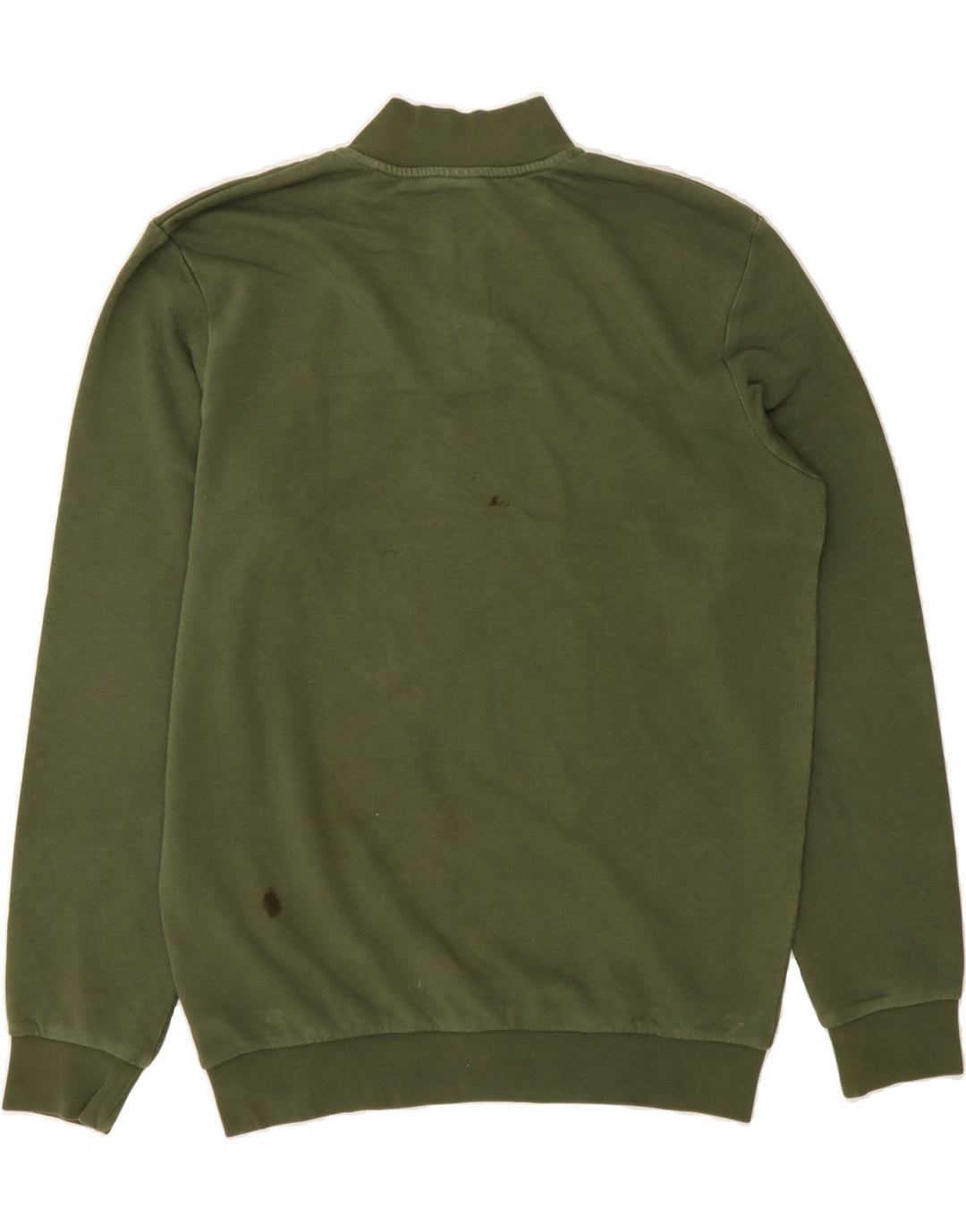 PUMA Mens Graphic Zip Neck Sweatshirt Jumper Medium Green Colourblock Vintage Puma and Second-Hand Puma from Messina Hembry 