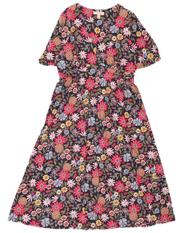 Seasalt Cornwall Vestido largo para mujer UK 46 Grande Algodón floral azul marino