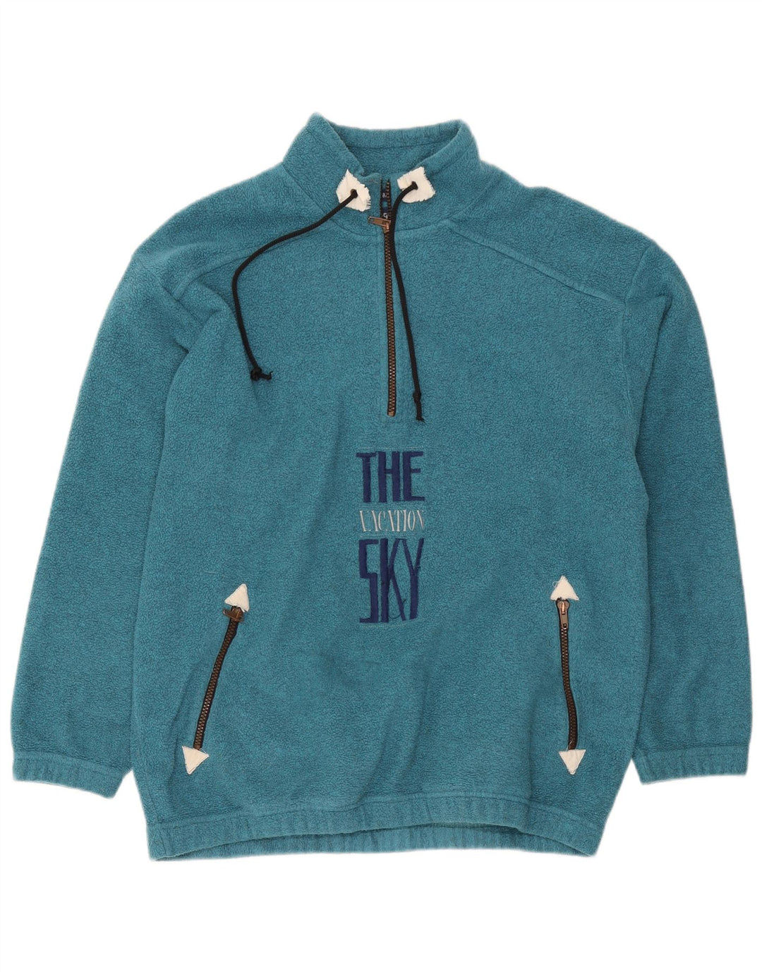 Campagnolo Mens Graphic Zip Neck Fleece Jumper IT 48 Medium Blue