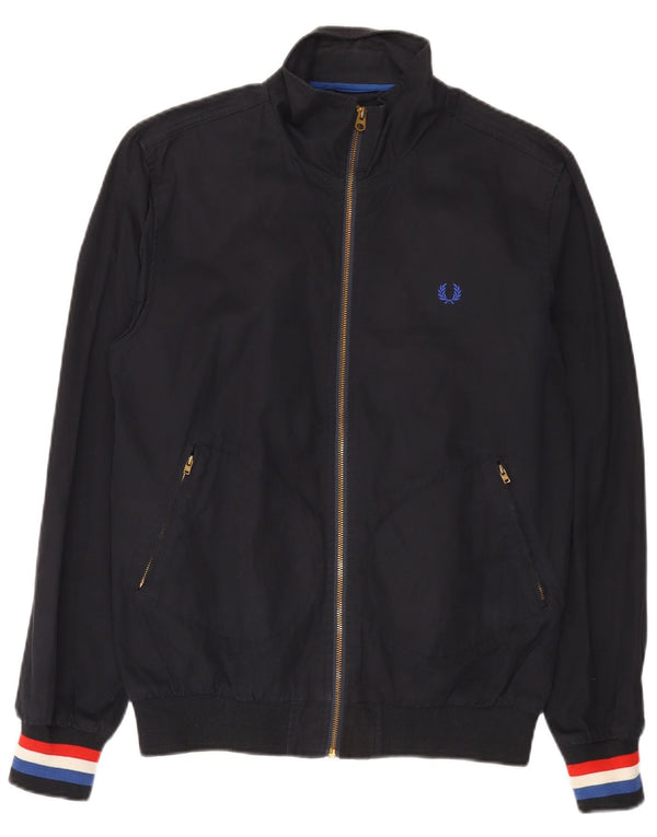Fred Perry Herre Bomber Jacket UK 38 Medium Navy Blue Bomuld