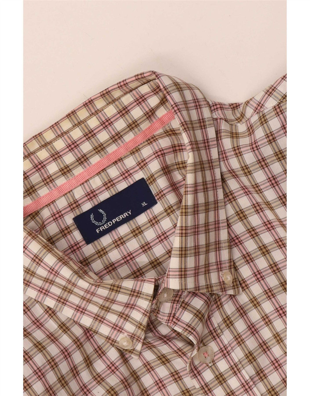 Camicia a maniche corte da uomo Fred Perry XL a quadri multicolore