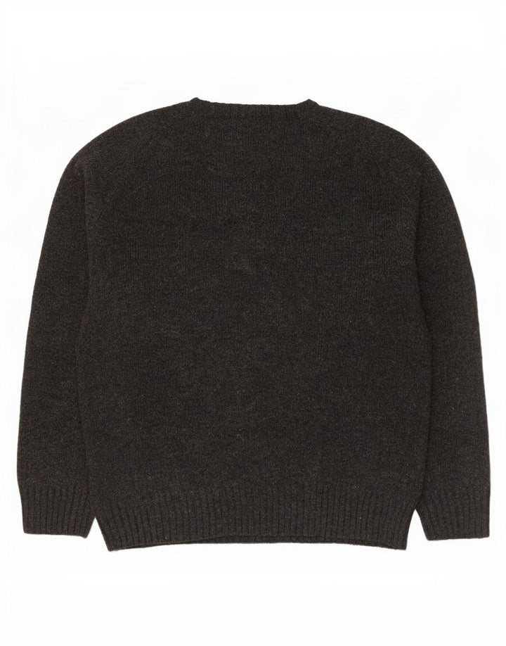 Kappa Mens Crew Neck Jumper Sweater Large Grey Wool