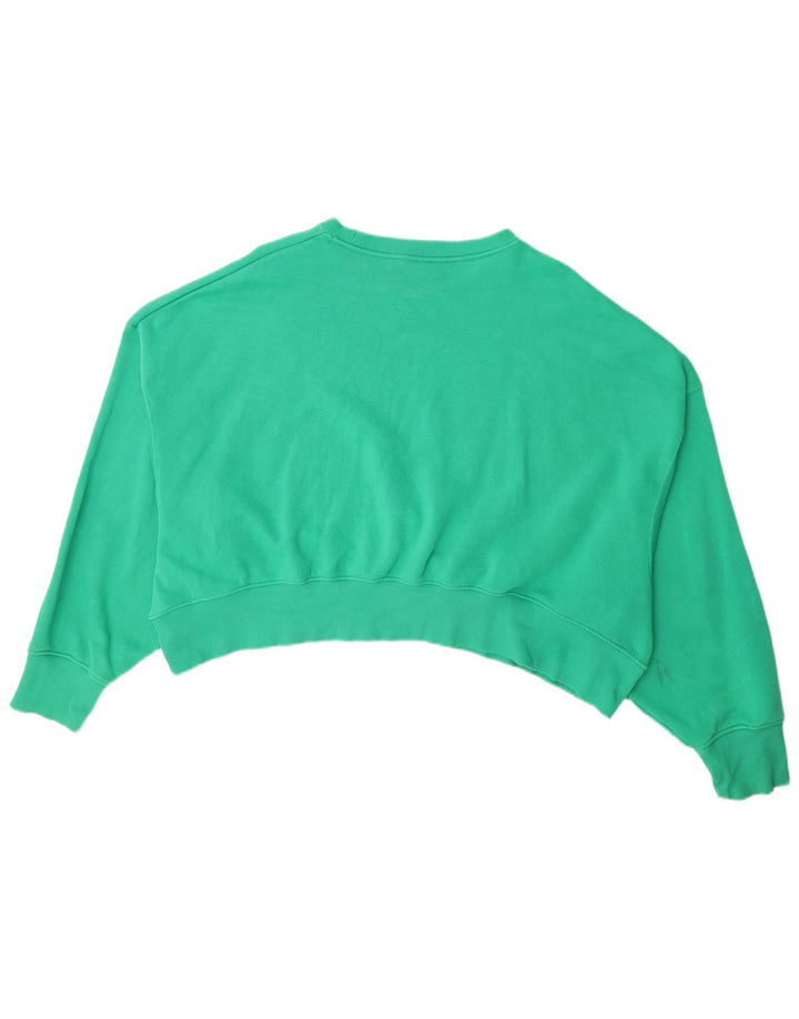 Nike Womens Oversized Graphic Crop Sweatshirt Jumper UK 14 Medium Green