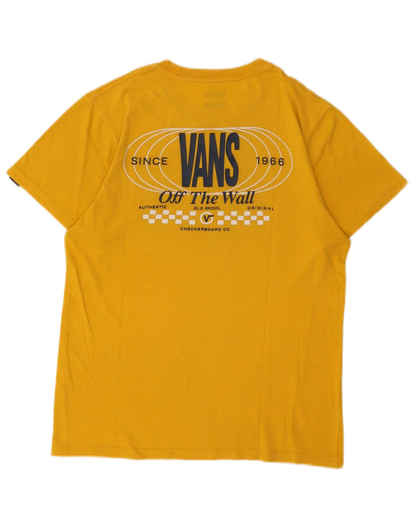 VANS Mens Slim Fit Graphic T-Shirt Top Small Yellow Cotton