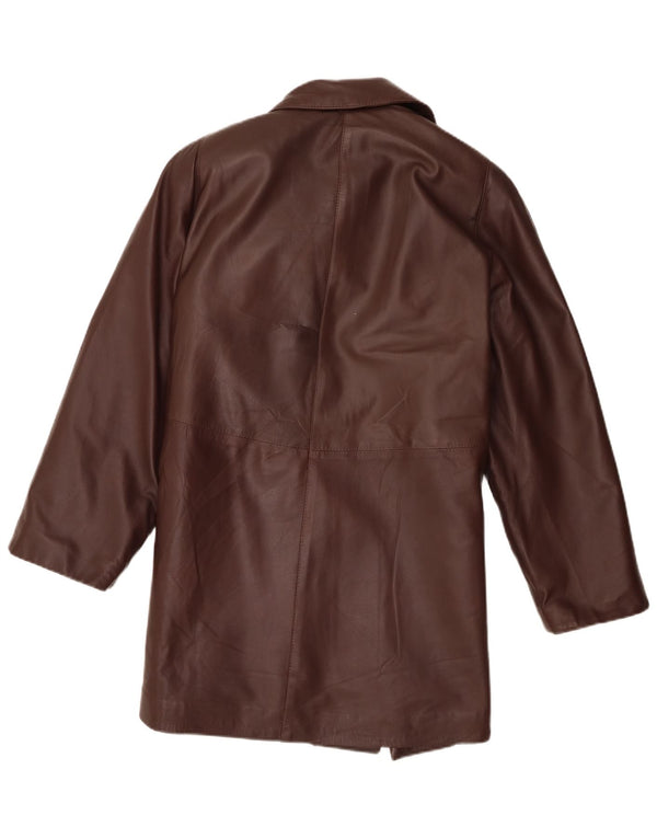 Palton de piele vintage pentru femei UK 14 mare maro