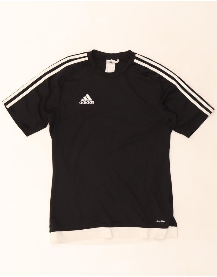 Adidas Mens Climalite T-Shirt Top Small Black Colourblock Polyester
