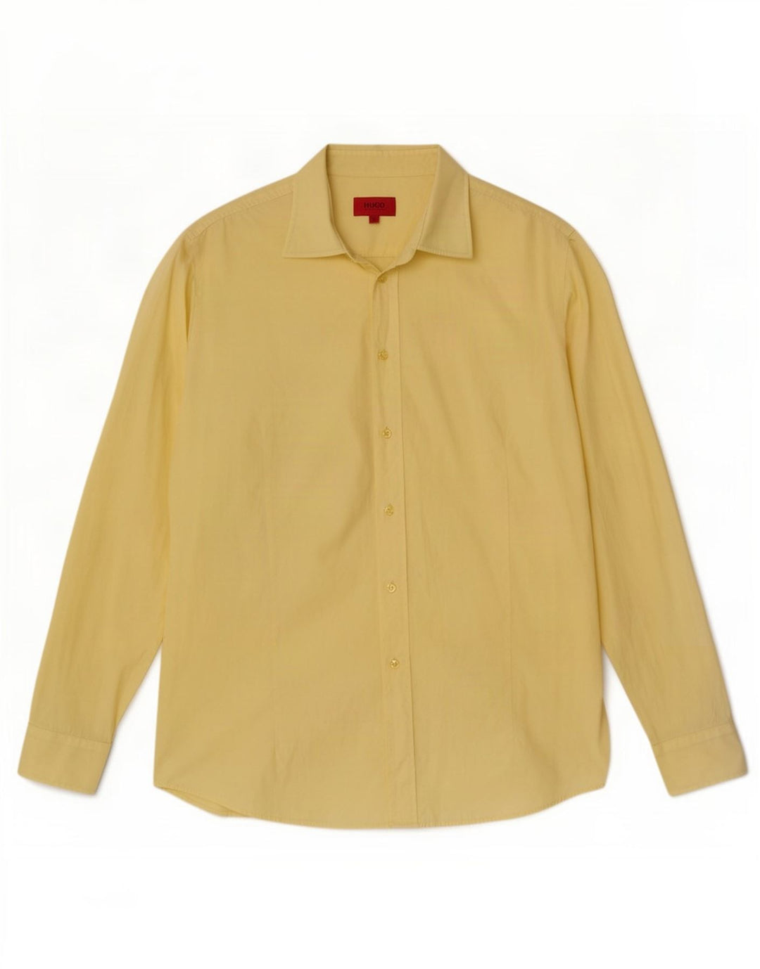 Hugo Boss Mens Shirt XL Yellow Cotton