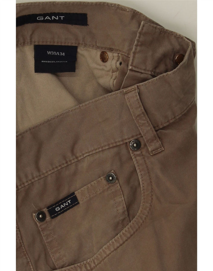 GANT Mens Straight Casual Trousers W31 L31 Brown Cotton Vintage Gant and Second-Hand Gant from Messina Hembry 
