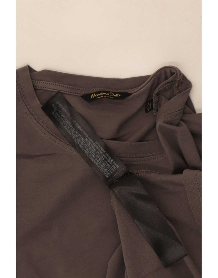 Massimo Dutti Mens Top Long Sleeve XL Grey Cotton