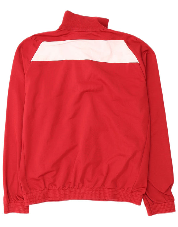 Macron Mens Graphic Zip Neck Sweatshirt Jumper Medium Red Colourblock