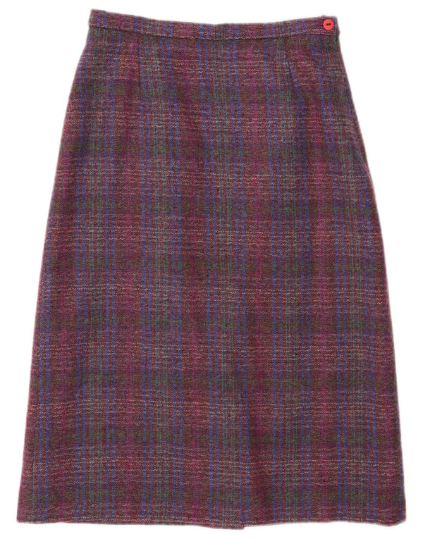 Pitlochry Jupe midi pour femme UK 14 Medium W30 Laine à carreaux multicolore
