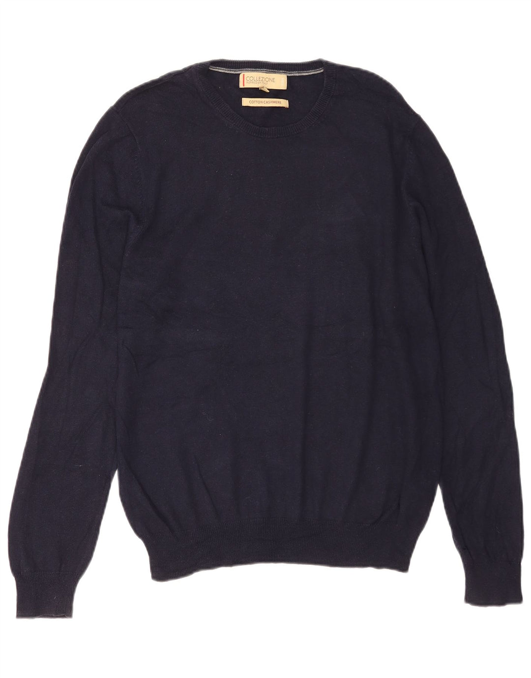 Marks & Spencer Mens Crew Neck Jumper Sweater Medium Navy Blue Cotton