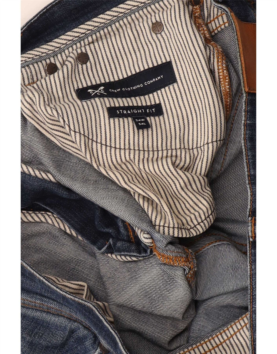Crew Clothing Mens Straight Jeans W34 L34 Blue