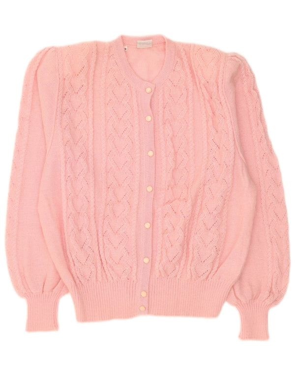 Luciana Womens Cardigan Sweater IT 46 Large Pink Mohair