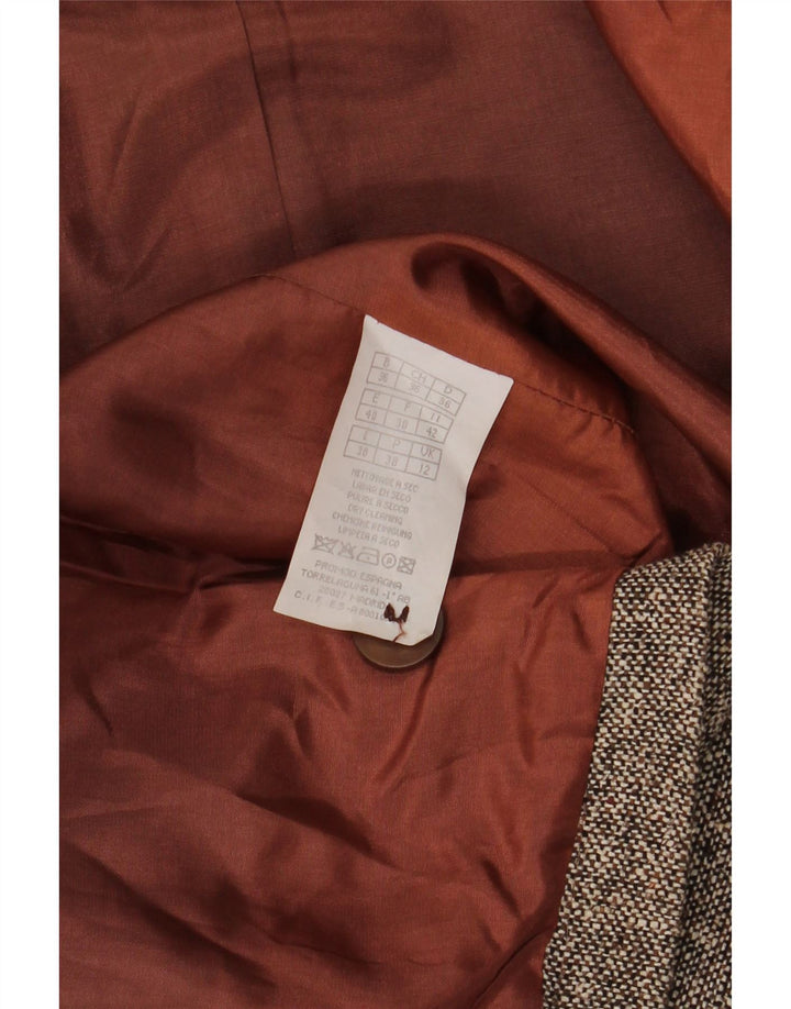 Promod Abrigo para mujer UK 42 Algodón moteado gris medio
