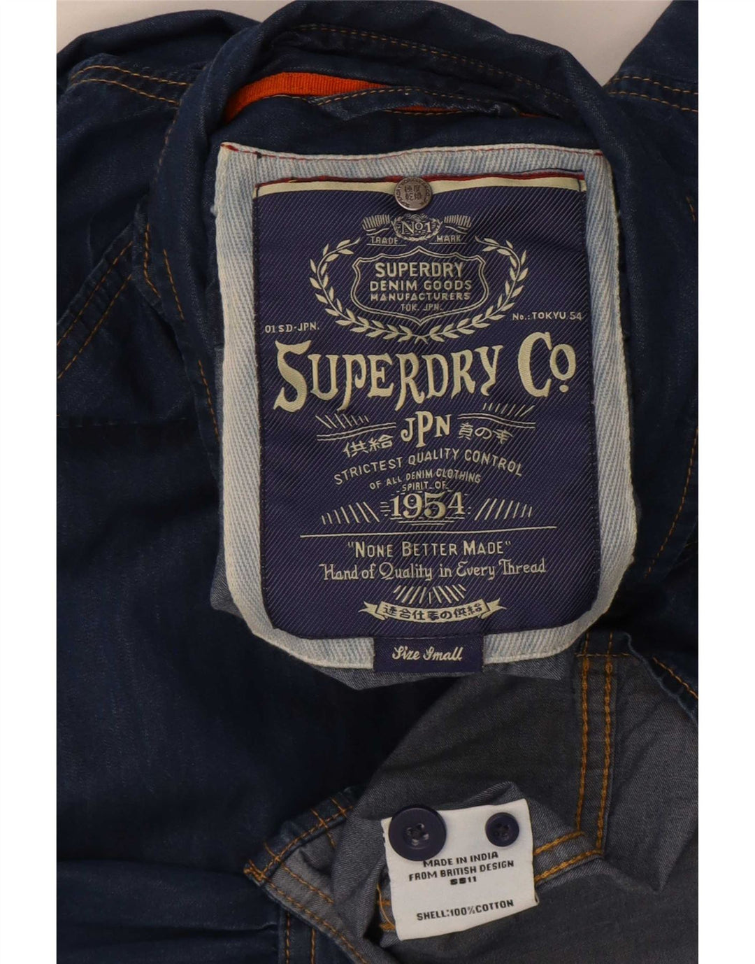 Camicia di jeans da uomo Superdry piccola in cotone blu