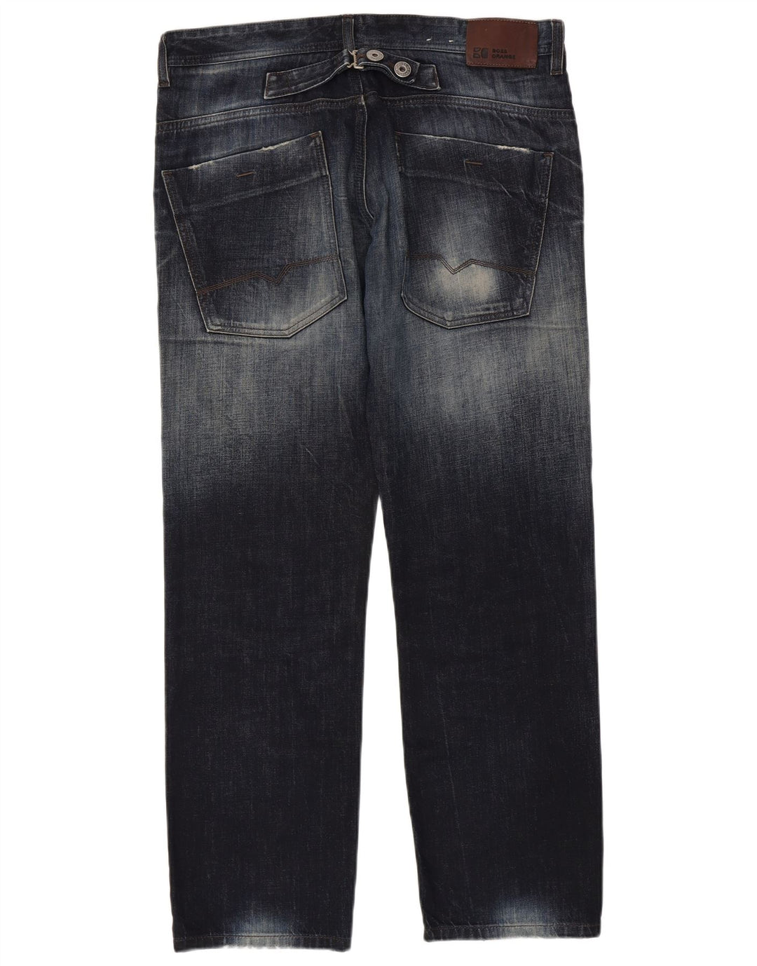 Hugo Boss Mens Straight Jeans W36 L32 Navy Blue